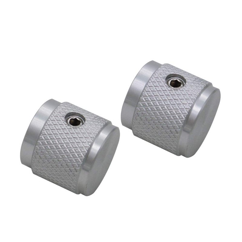 mxuteuk 4pcs Silver Aluminum Alloy Potentiometer Control Knob Volume Audio Electric Guitar Bass Screw Type 17 x 16mm (d*h) KNOB-04-SR - Image 3